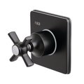 Kingston Brass KS3040ZX Single-Handle Three-Way Diverter Valve with Trim Kit, Matte Black KS3040ZX